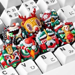 sweet scrooge artisan keycaps for christmas