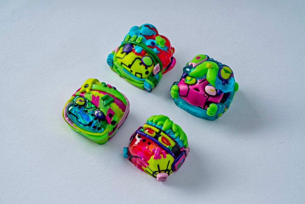 jellykey raffle neon matrix customs keycaps 17