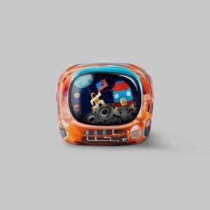 retro tv series – life on planets artisan keycap 029